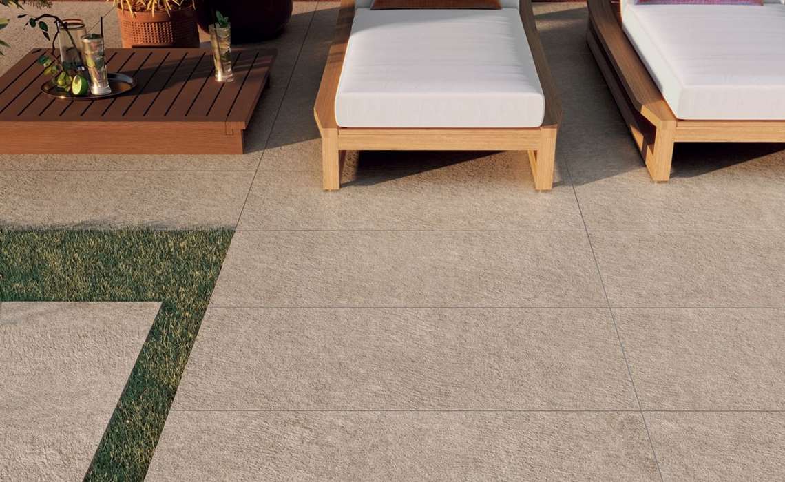 Grès cérame 20 mm & pierres naturelles