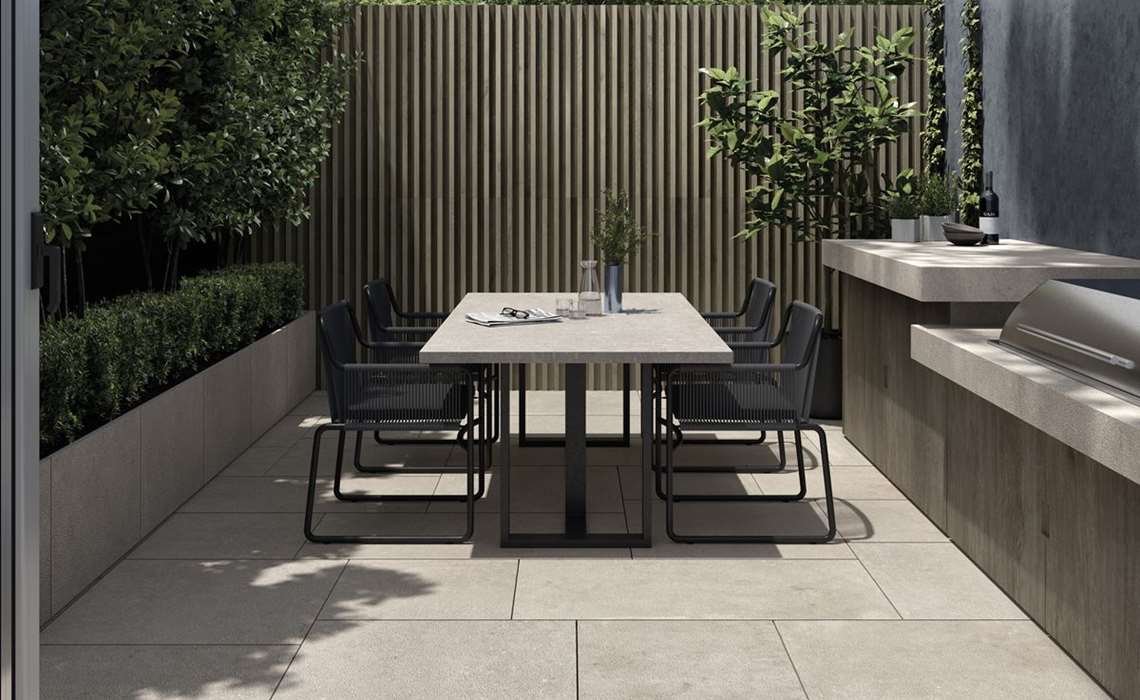 Grès cérame 20 mm & pierres naturelles